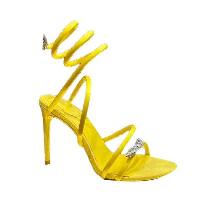 Rene Caovilla Serpentine Crystal Heel